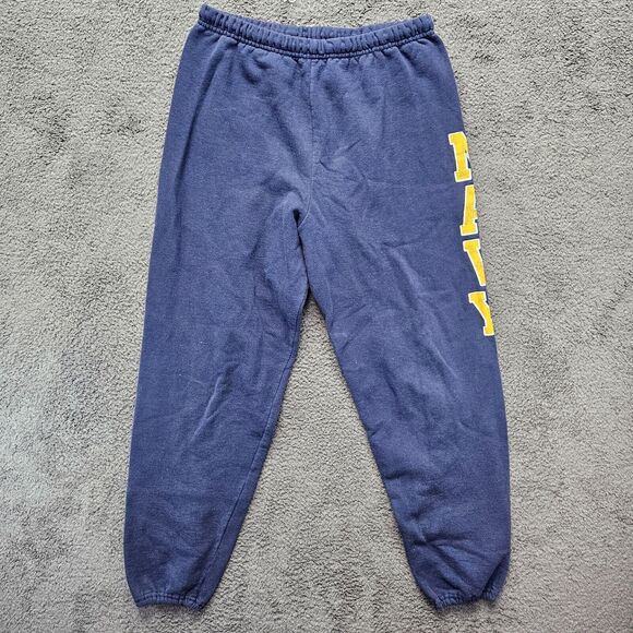 US‎ Navy Sweatpants Mens Size Medium Navy Blue Fleece Training Pants - Picture 1 of 10